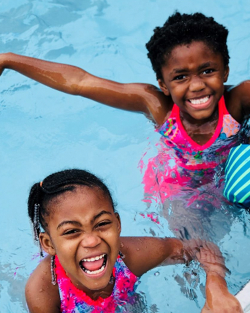 Kids playing in the pool